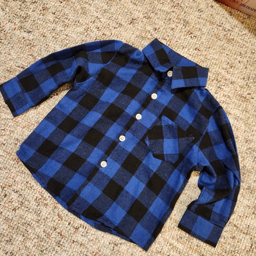 Blue plaid shirt